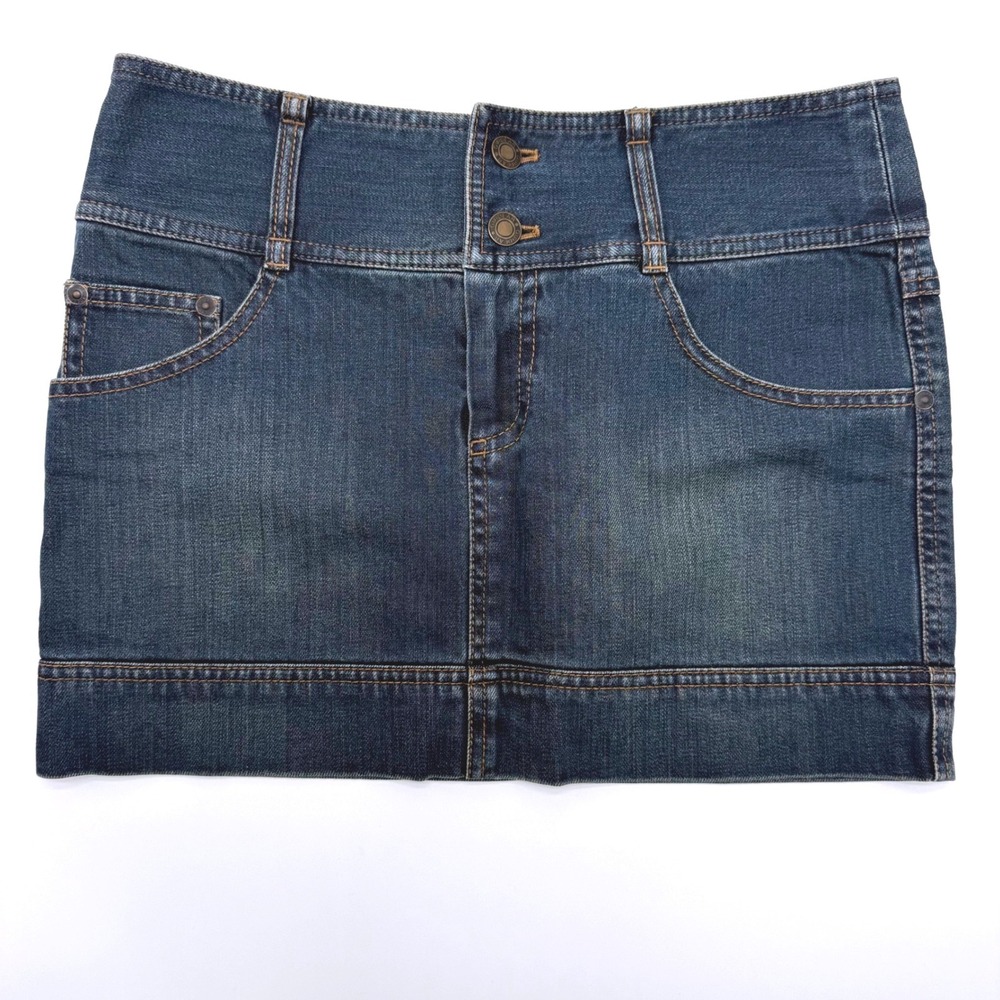 Girdear Dark Wash Denim Mini Skirt Low Rise Y2K Size 2 Indie Sleaze‎ Bratz